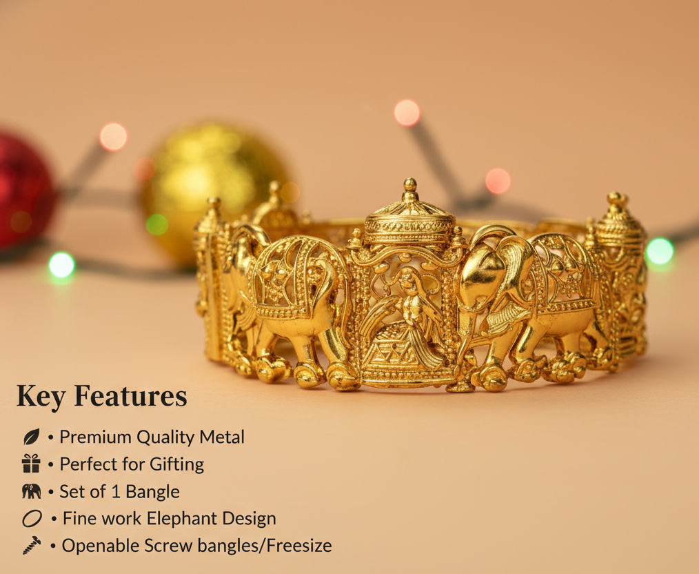 Swara Creations Gold Plated Stylish Kada Bangles SKU(412)