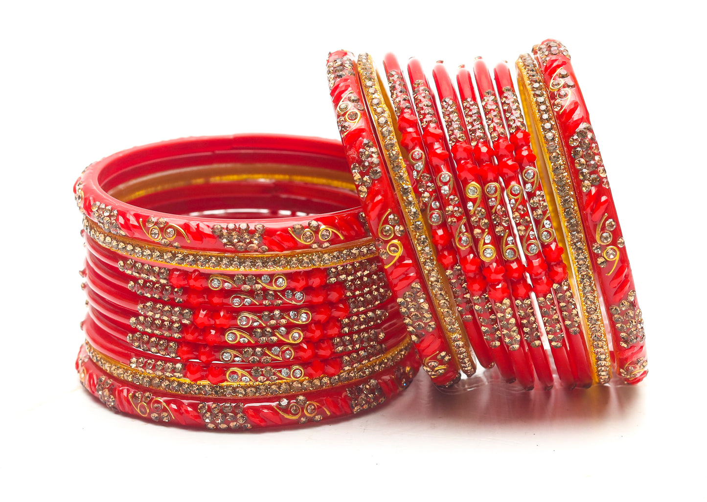 Swara Creations Glass Bangles Set in Red & Maroon Color for Women & Girls (SKU223)