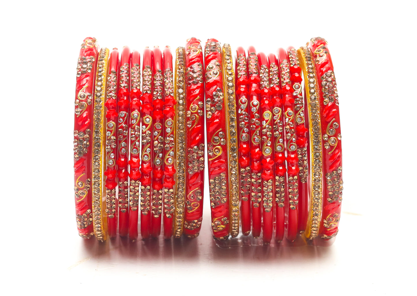 Swara Creations Glass Bangles Set in Red & Maroon Color for Women & Girls (SKU223)