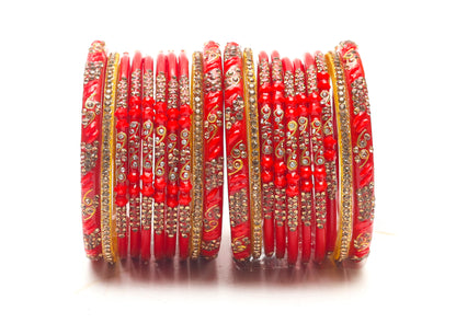 Swara Creations Glass Bangles Set in Red & Maroon Color for Women & Girls (SKU223)