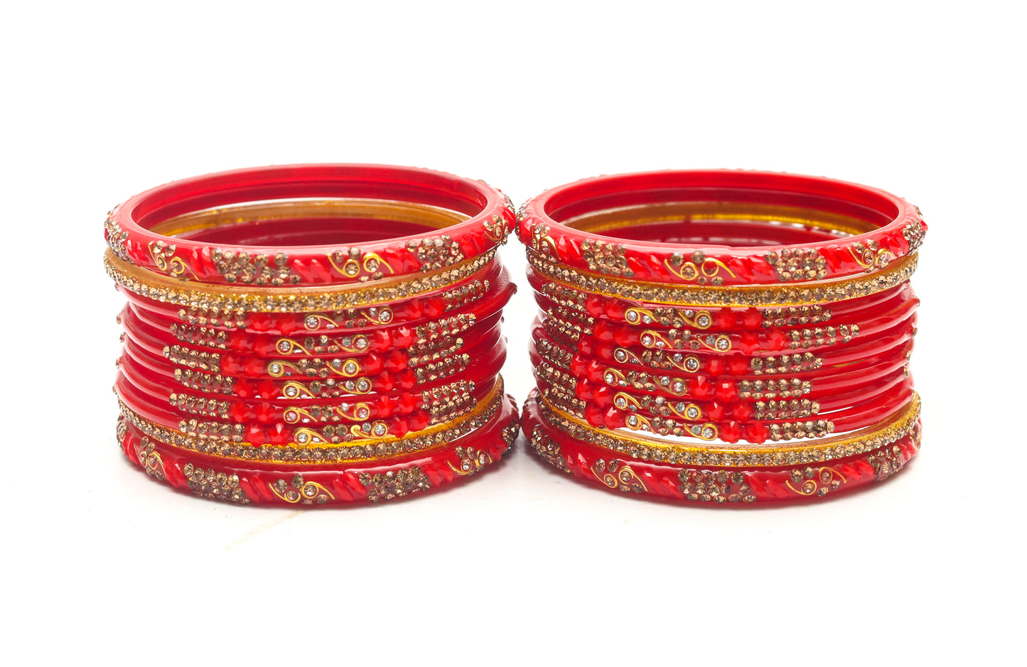 Swara Creations Glass Bangles Set in Red & Maroon Color for Women & Girls (SKU223)