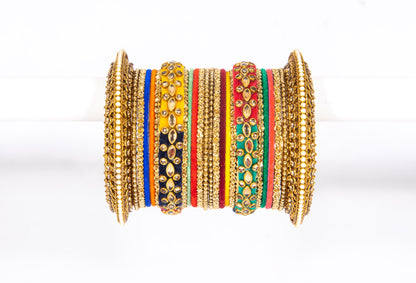 Zircon Multicolor Metal Kadas Set