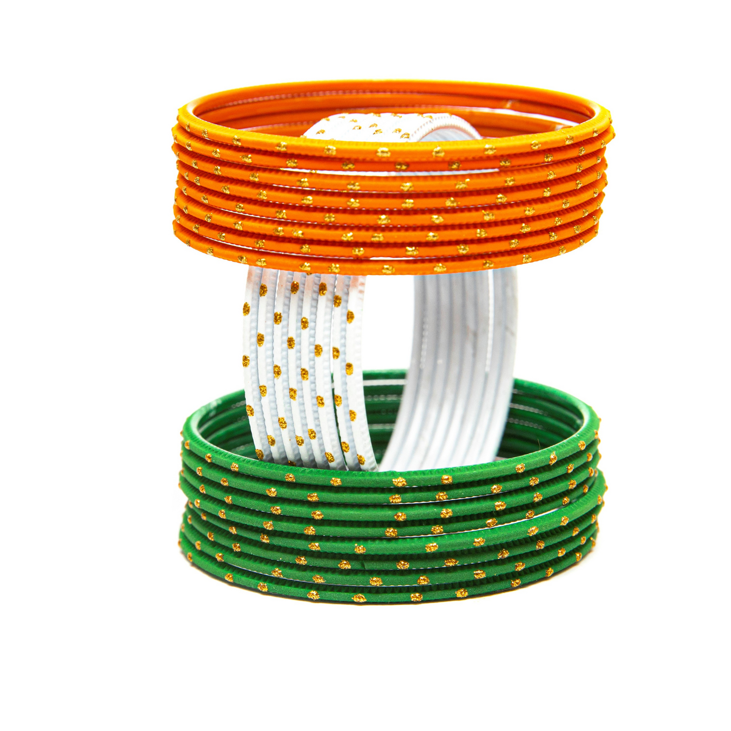 Swara Creations Tricolor  Metal bangles set for Women & Girls(SKU094)