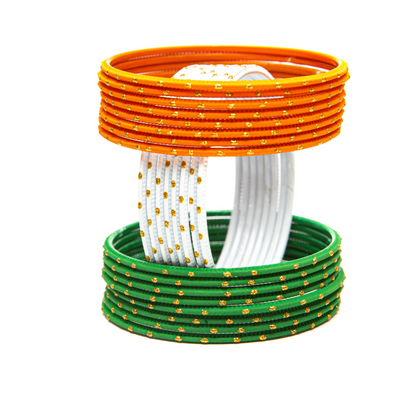 Swara Creations Tricolor  Metal bangles set for Women & Girls(SKU094)