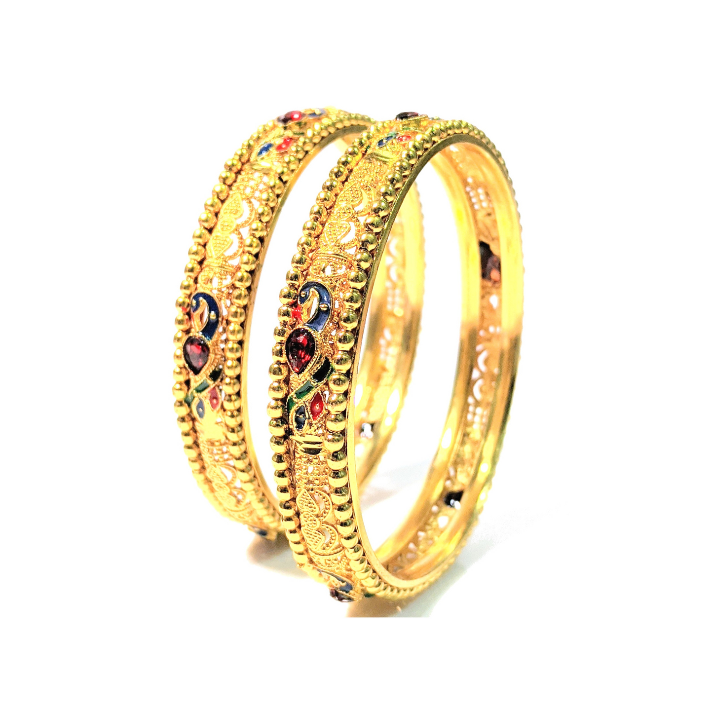 Swara Creations Brass Golden Kada/Bangle Set with Peacock image for Women and Girls(2 Pieces)(SKU112)