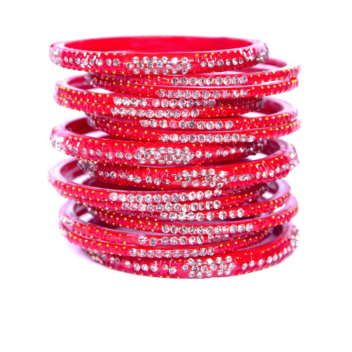 Stonework Multicolor Glass Bangles Set