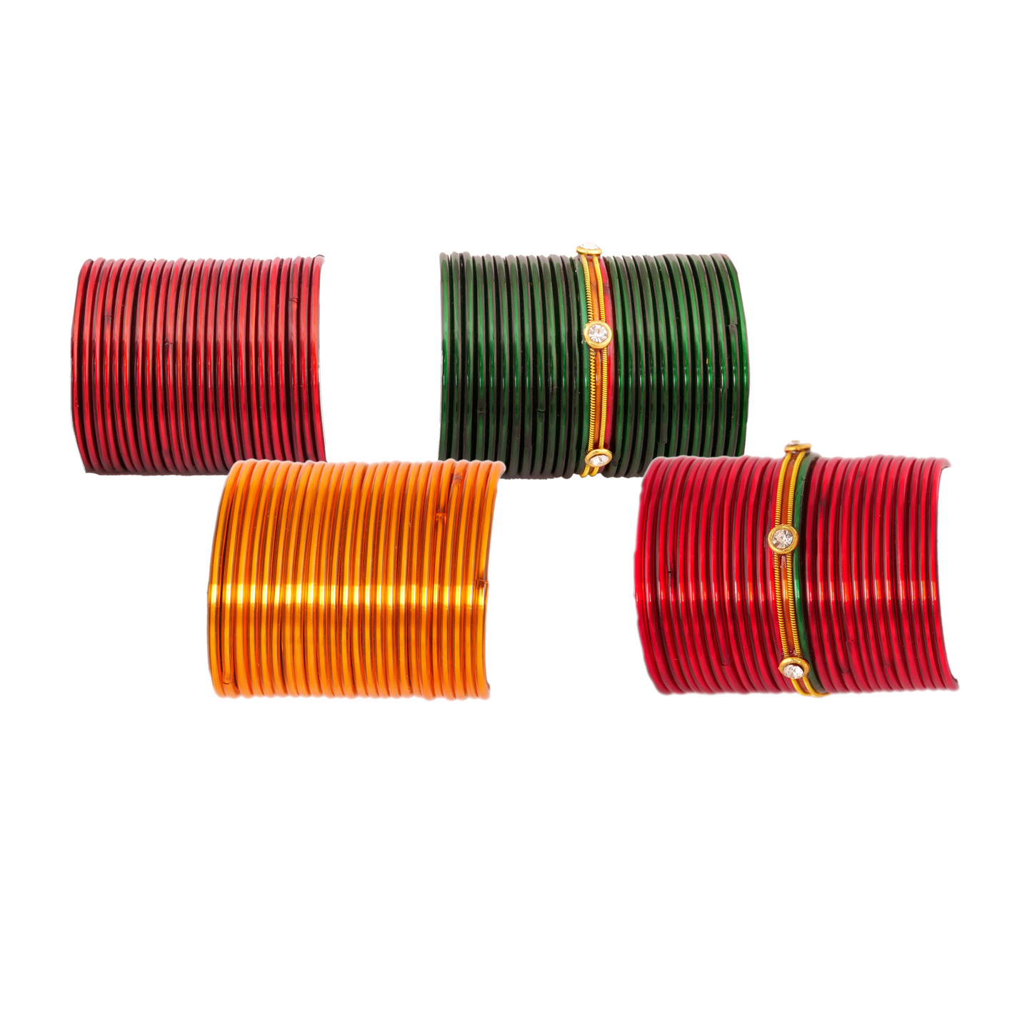 Swara Creations Traditional glass bangles plain all colours/Red Green Brown Yellow combos for Women & girls (SKU113)