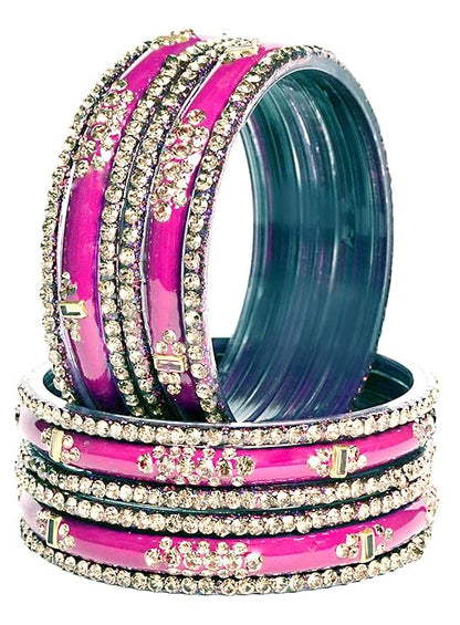 Zircon Multicolor  Glass Bangles Set(SKU276)
