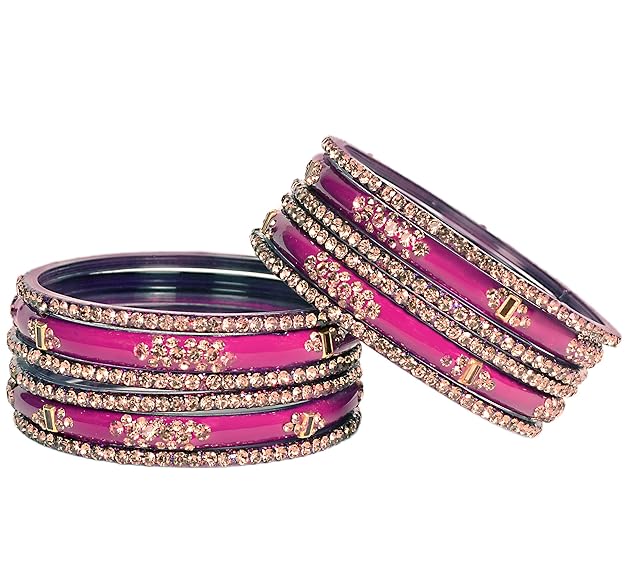 Zircon Multicolor  Glass Bangles Set(SKU276)