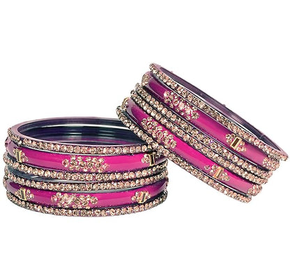 Zircon Multicolor  Glass Bangles Set(SKU276)