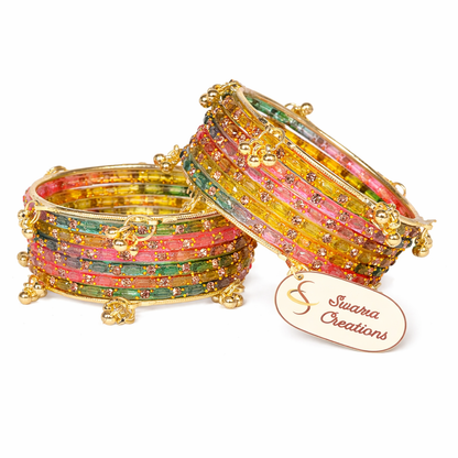 Swara Creations Kashmiri Ghungroo Raindrop Bangles SKU(417)