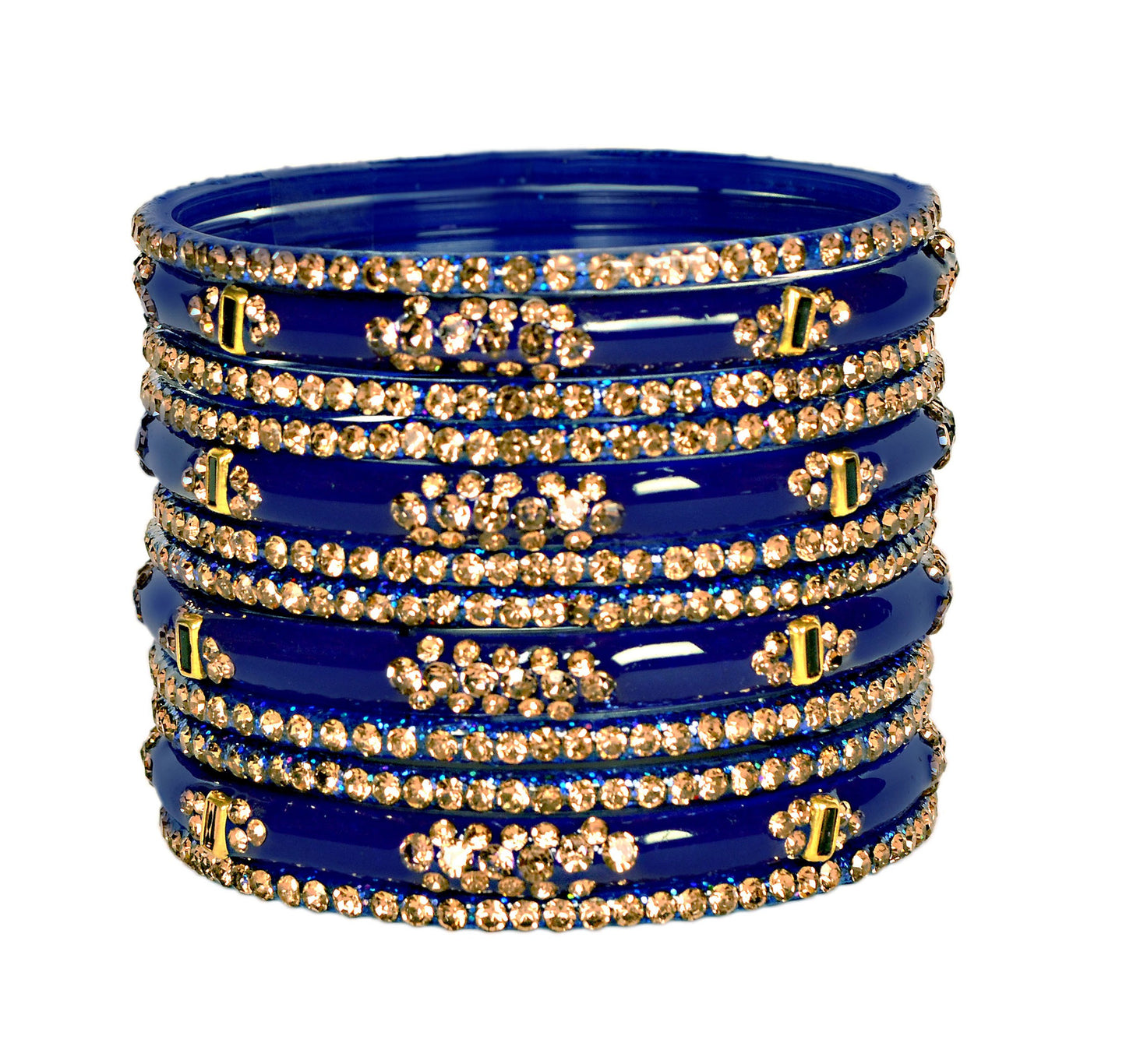 Zircon Multicolor  Glass Bangles Set(SKU276)