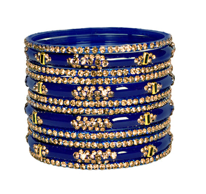 Zircon Multicolor  Glass Bangles Set(SKU276)
