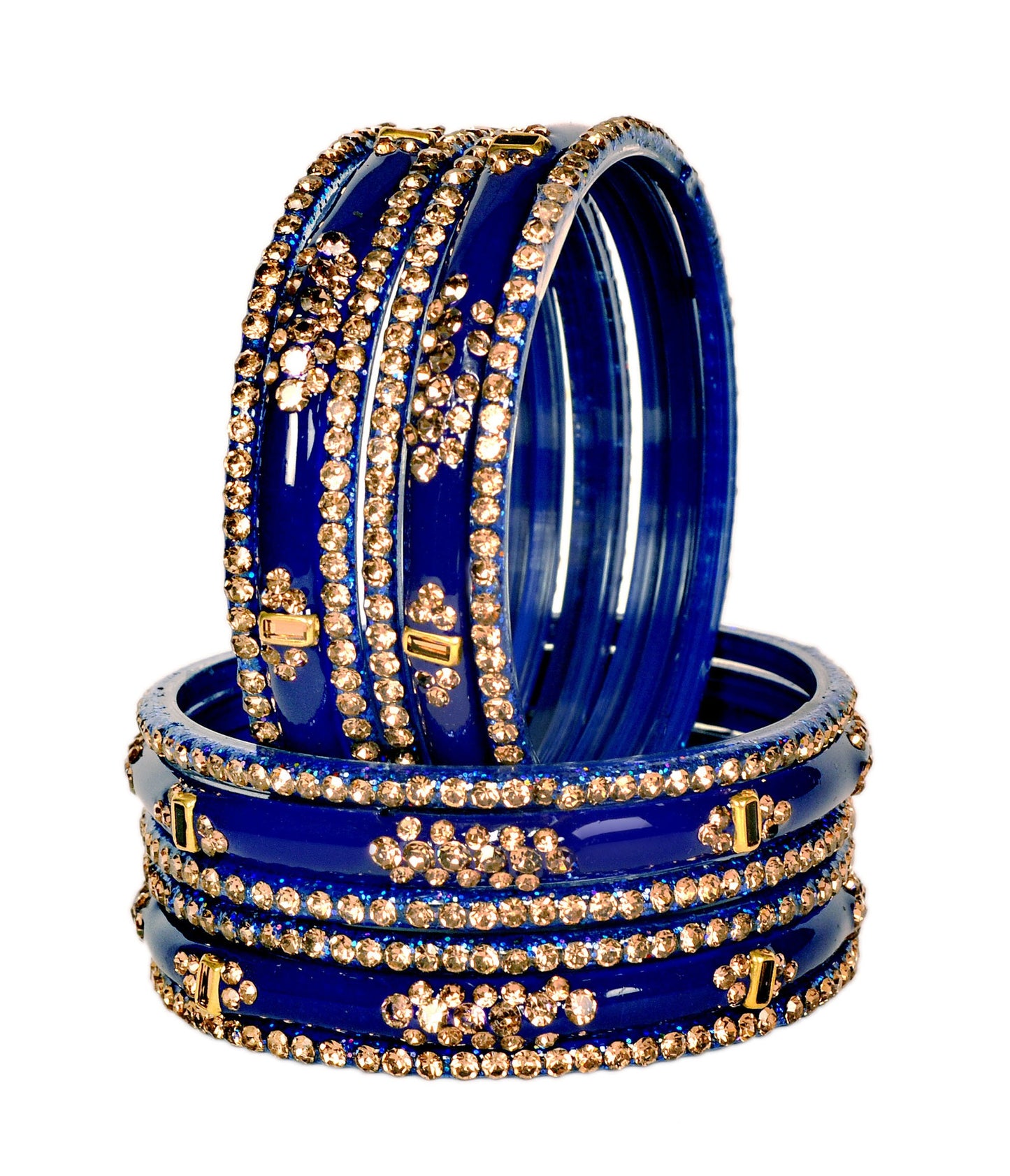 Zircon Multicolor  Glass Bangles Set(SKU276)