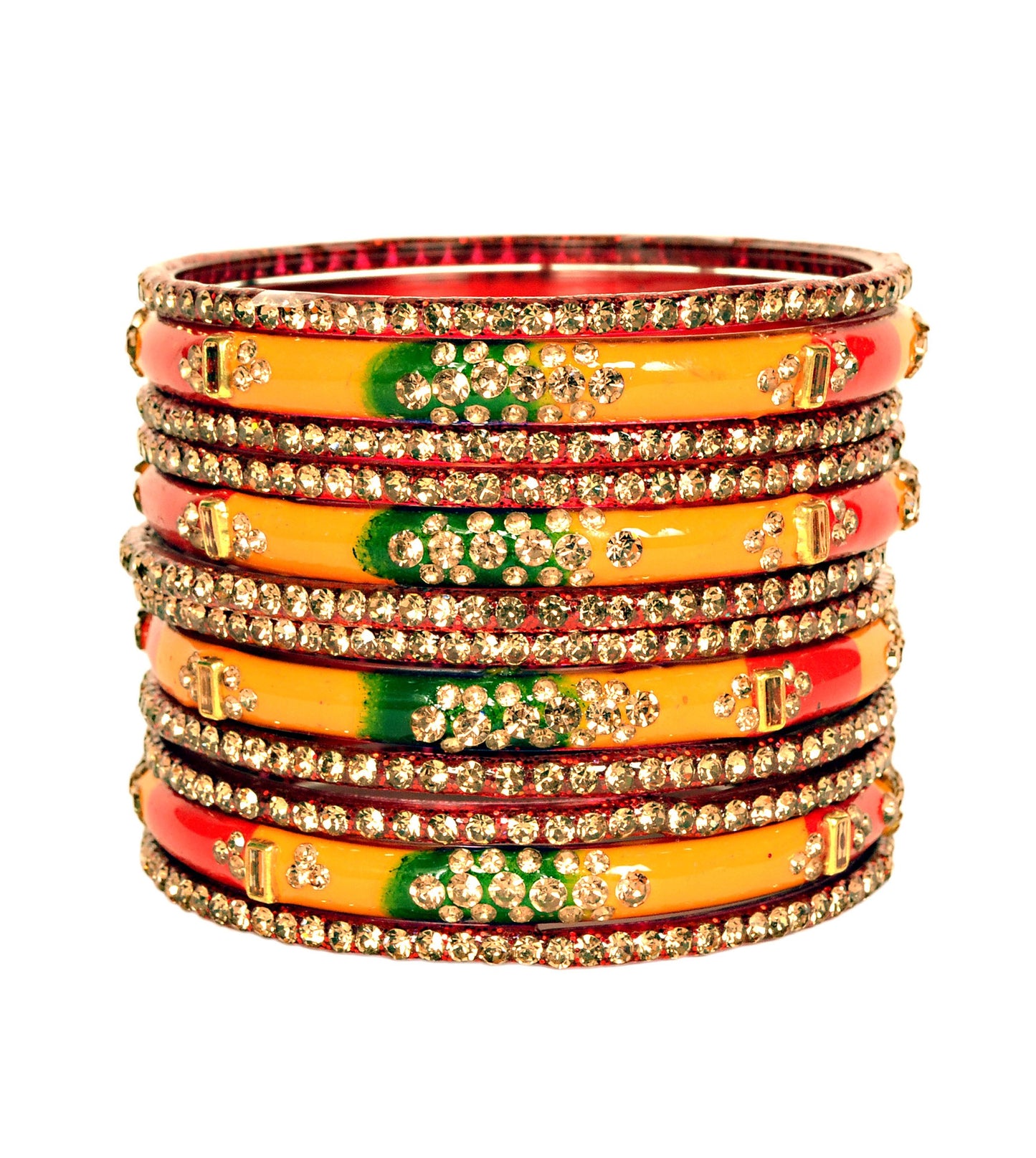 Zircon Multicolor  Glass Bangles Set(SKU276)