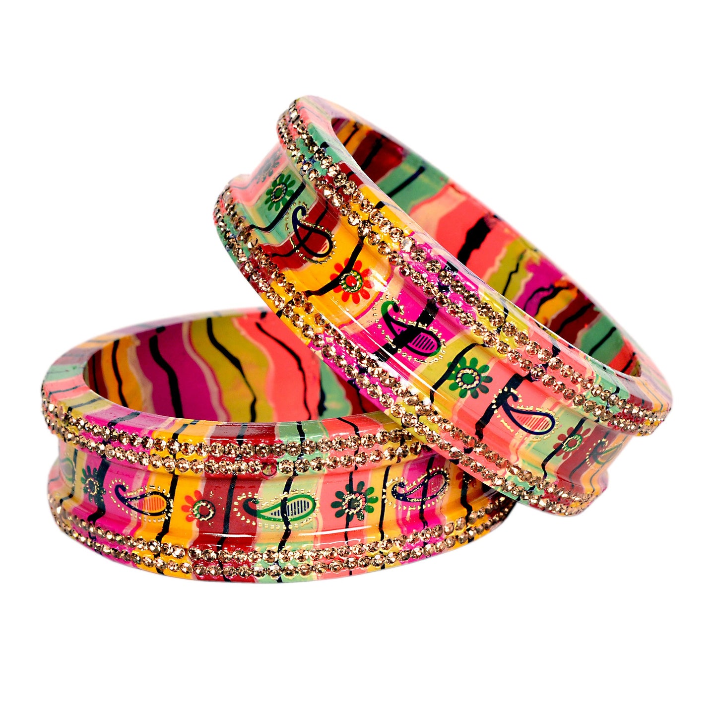 Swara Creations Lac Lakh bangle set for women | Lahthi | Lehthi set Rajasthani Bangles (Sku288)