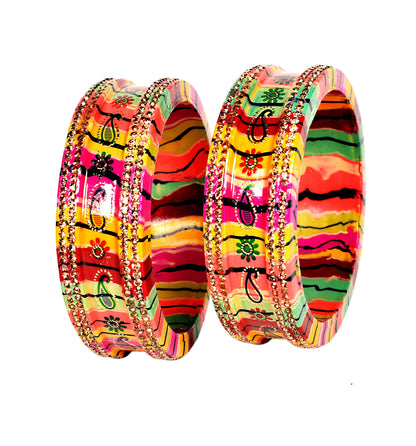 Swara Creations Lac Lakh bangle set for women | Lahthi | Lehthi set Rajasthani Bangles (Sku288)