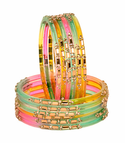 Swara Creations Shiny & Smooth Glass Bangles for Women (SKU293)