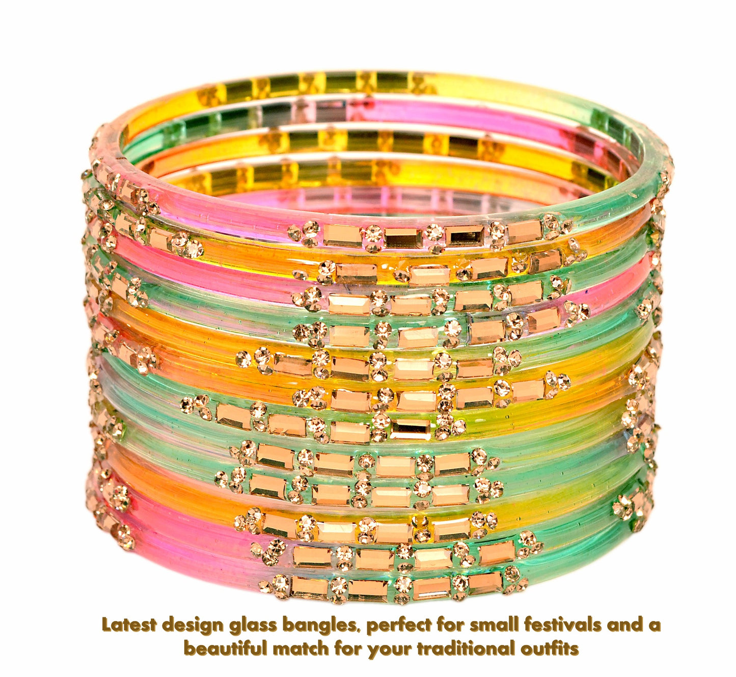 Swara Creations Shiny & Smooth Glass Bangles for Women (SKU293)