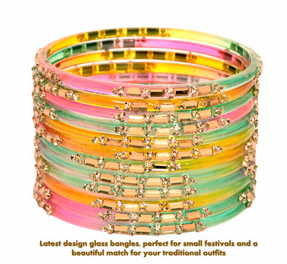 Swara Creations Shiny & Smooth Glass Bangles for Women (SKU293)