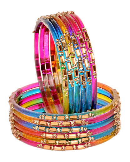 Swara Creations Shiny & Smooth Glass Bangles for Women (SKU293)