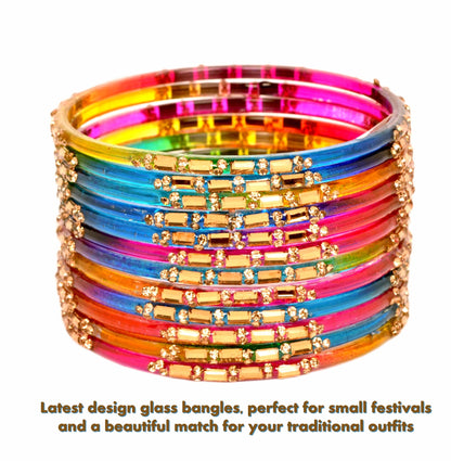 Swara Creations Shiny & Smooth Glass Bangles for Women (SKU293)