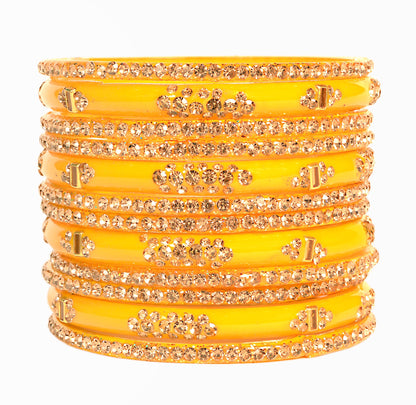Zircon Multicolor  Glass Bangles Set(SKU276)