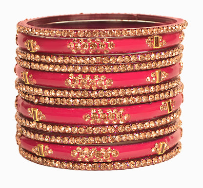 Zircon Multicolor  Glass Bangles Set(SKU276)