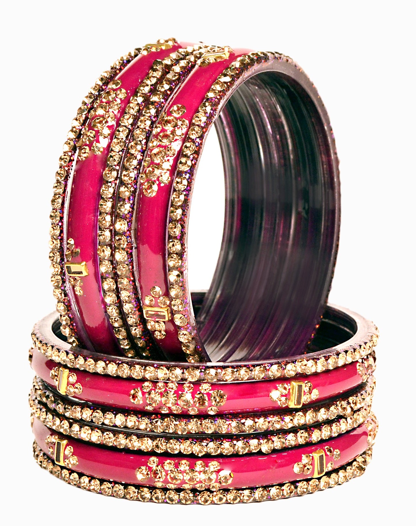 Zircon Multicolor  Glass Bangles Set(SKU276)