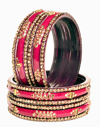 Zircon Multicolor  Glass Bangles Set(SKU276)