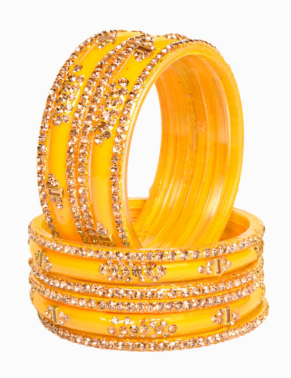 Zircon Multicolor  Glass Bangles Set(SKU276)