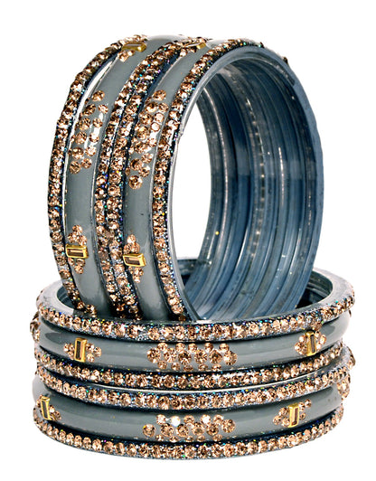 Zircon Multicolor  Glass Bangles Set(SKU276)
