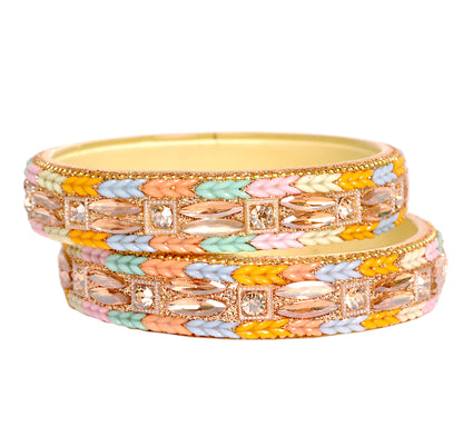 Swara Creations Multicolor Glass Kadas Set for Women |(Sku299)