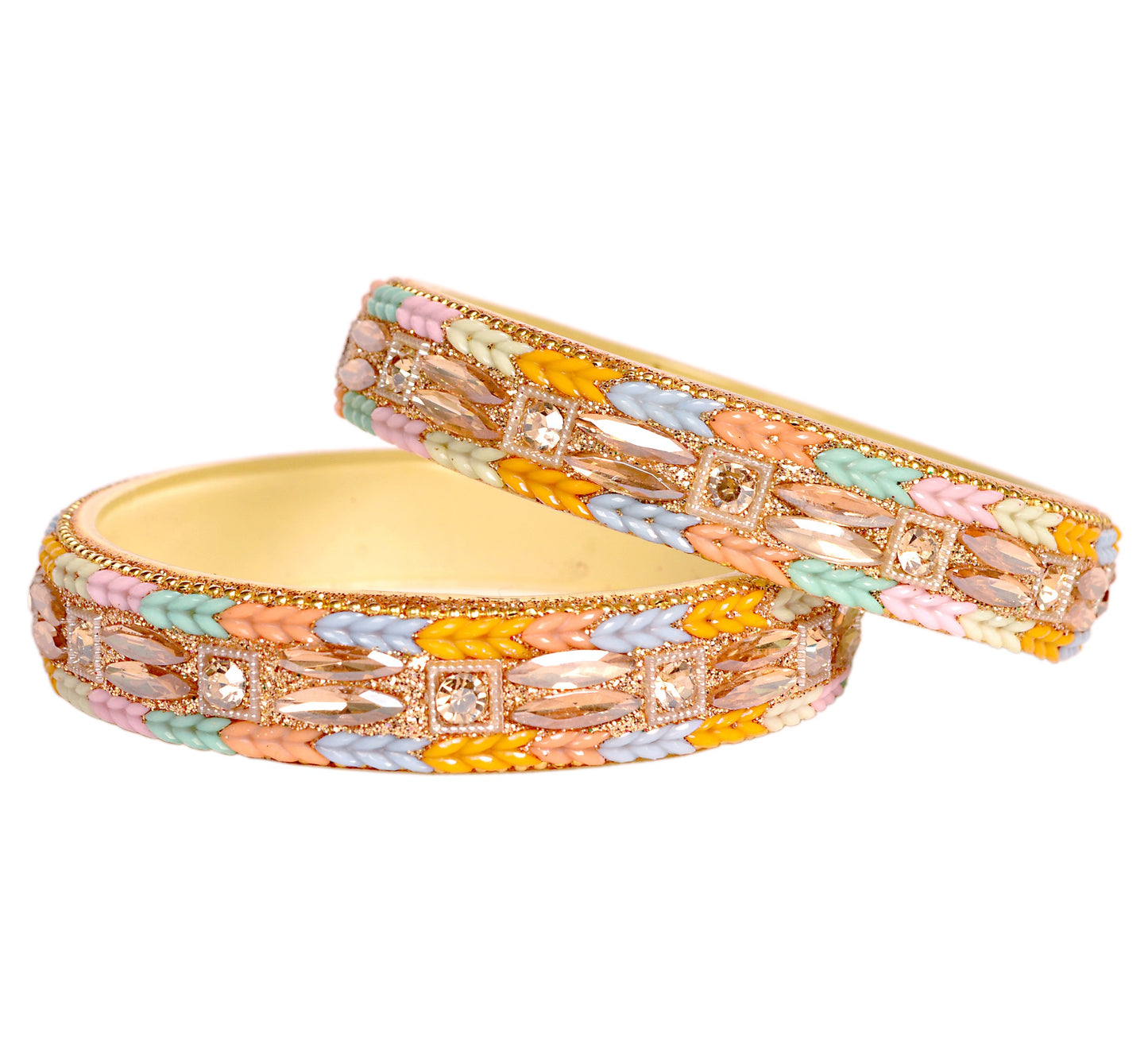 Swara Creations Multicolor Glass Kadas Set for Women |(Sku299)