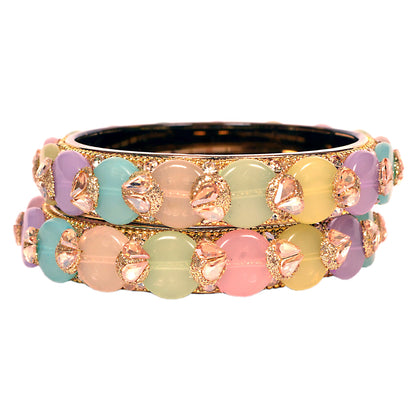 Swara Creations Multicolor Glass Kadas Set for Women (Sku400)