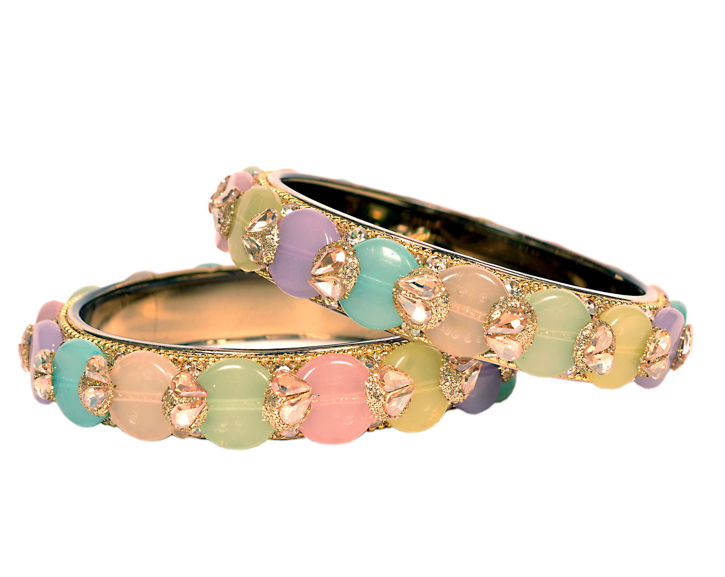 Swara Creations Multicolor Glass Kadas Set for Women (Sku400)