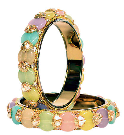 Swara Creations Multicolor Glass Kadas Set for Women (Sku400)