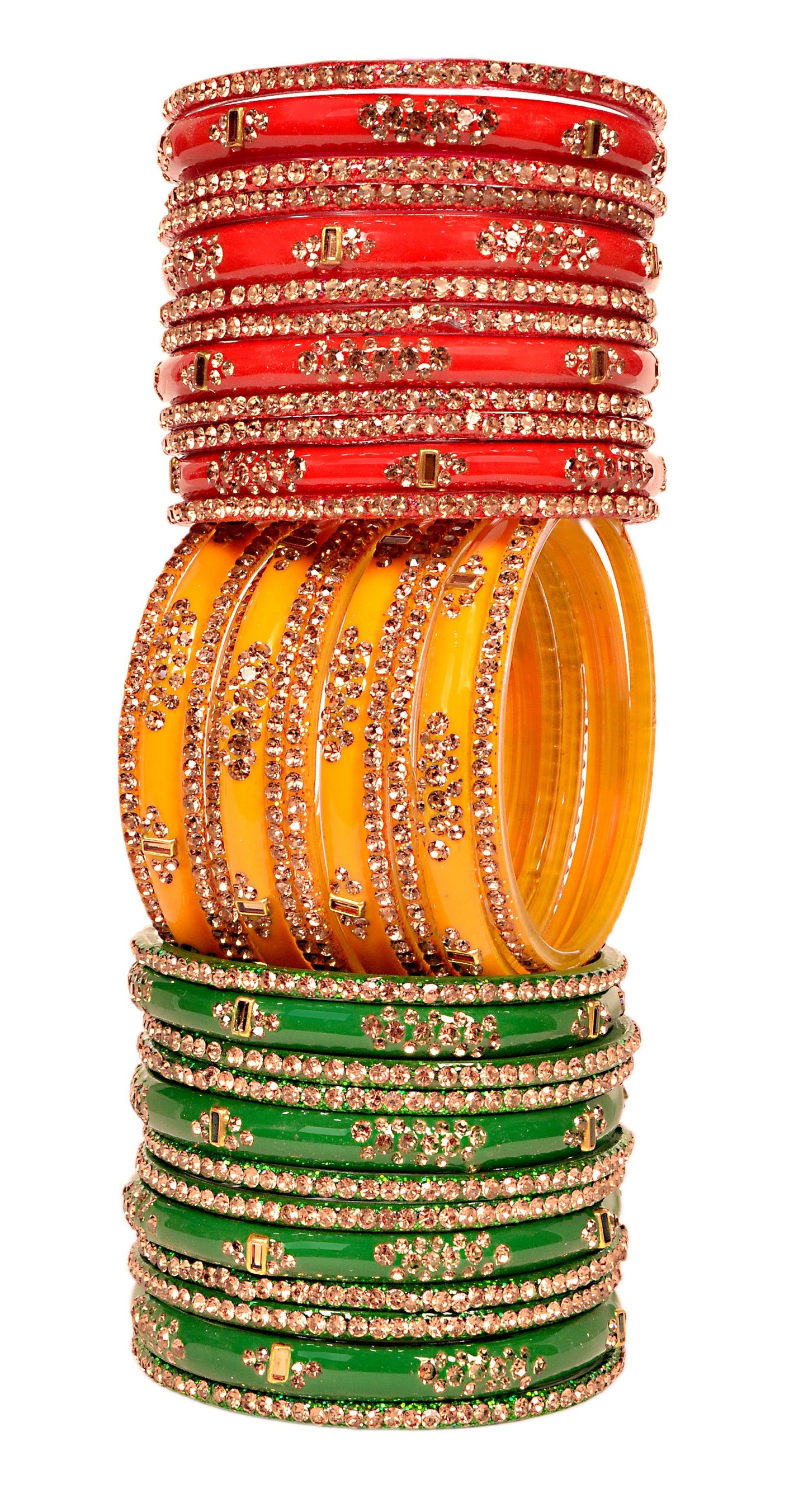 Zircon Multicolor  Glass Bangles Set(SKU276)