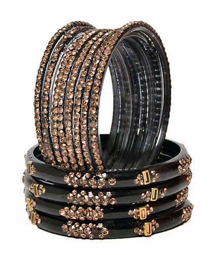 Zircon Multicolor  Glass Bangles Set(SKU276)
