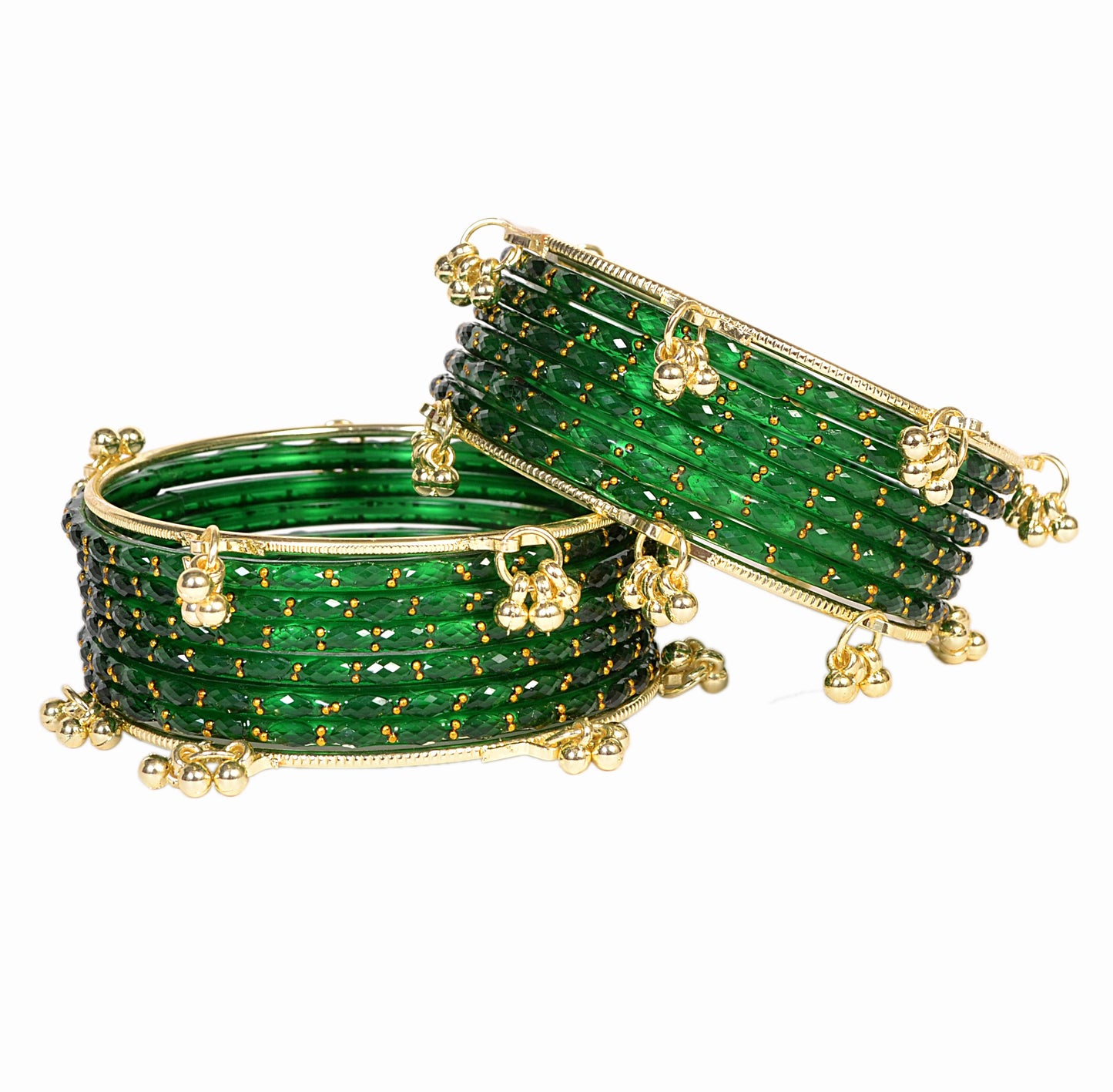 Swara Creations Kashmiri Ghungroo glass Bangles set SKU(415)