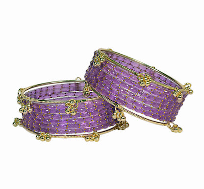 Swara Creations Kashmiri Ghungroo glass Bangles set SKU(415)