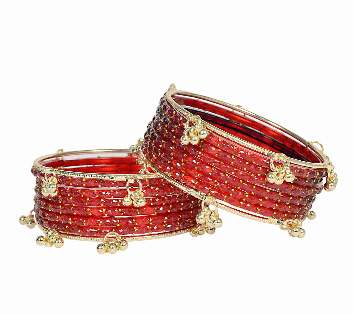 Swara Creations Kashmiri Ghungroo glass Bangles set SKU(415)