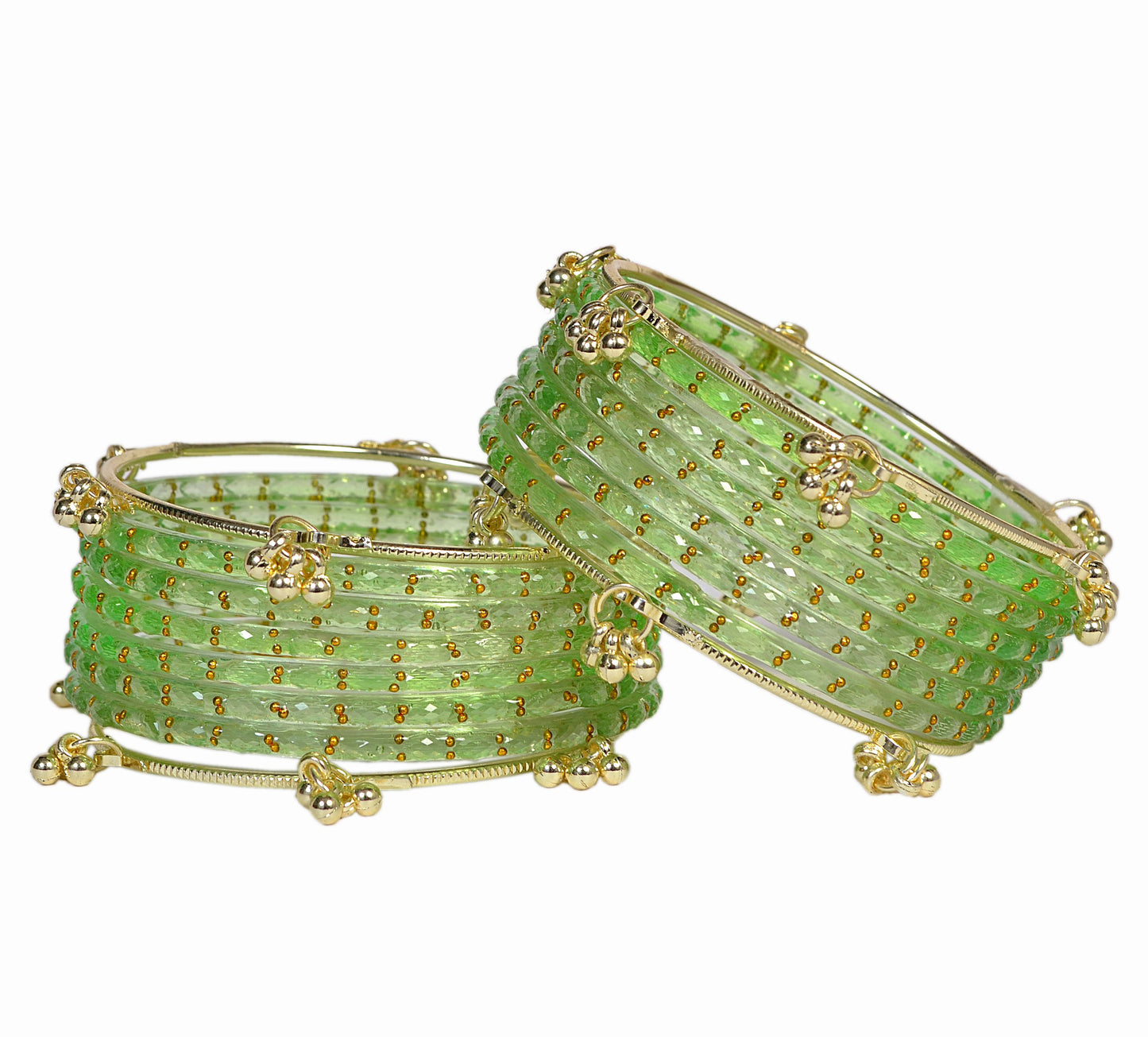 Swara Creations Kashmiri Ghungroo glass Bangles set SKU(415)