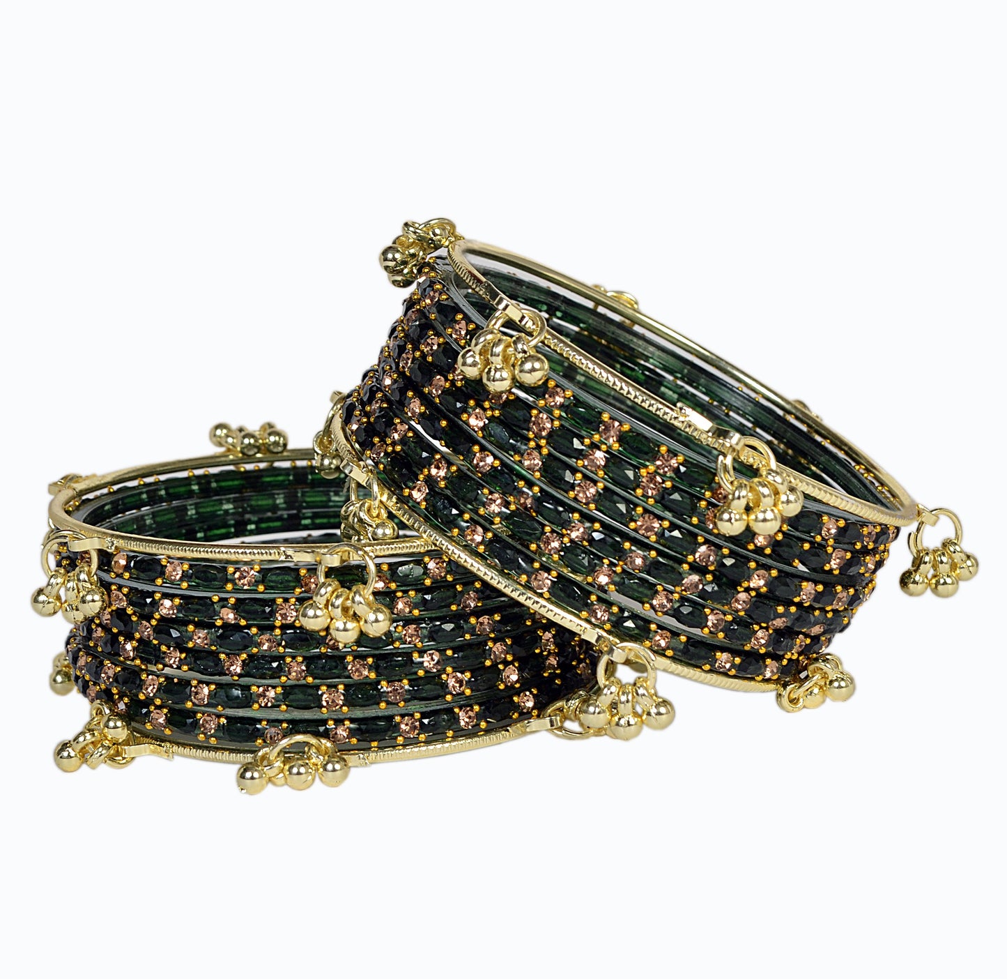 Swara Creations Kashmiri Ghungroo Raindrop Bangles SKU(417)