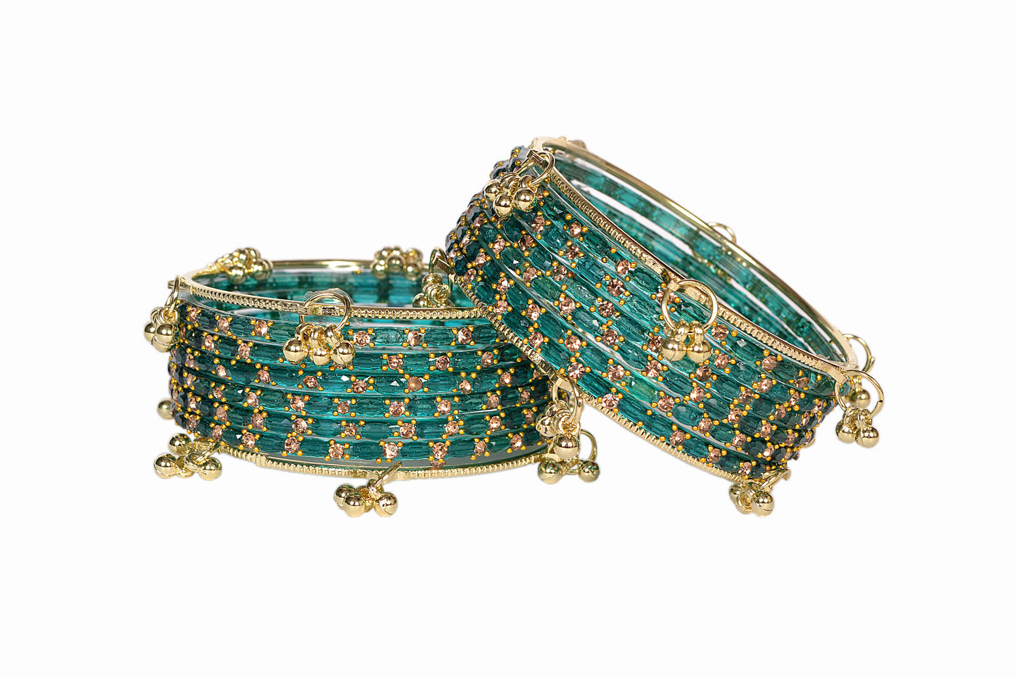 Swara Creations Kashmiri Ghungroo Raindrop Bangles SKU(417)