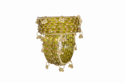 Swara Creations Kashmiri Ghungroo Raindrop Bangles SKU(417)