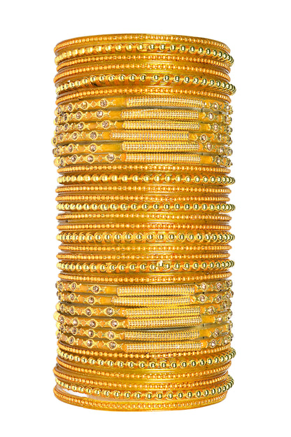 Thread Stonework Multicolor Glass Bangles set