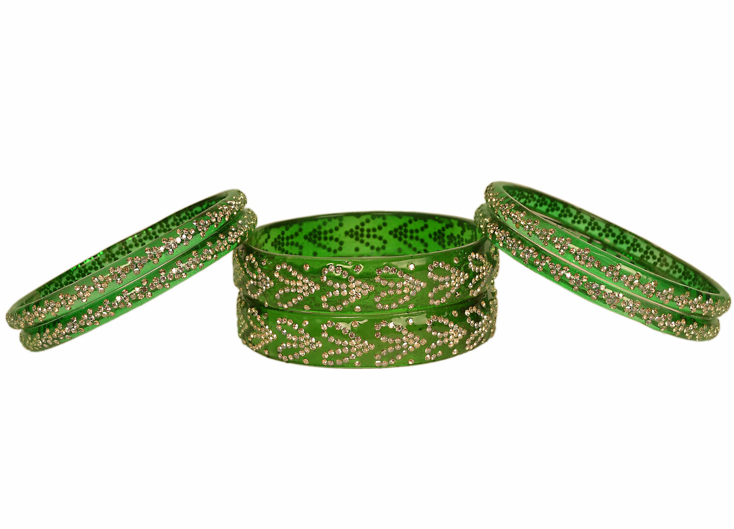 Crystal Glass Kada Bangle Set
