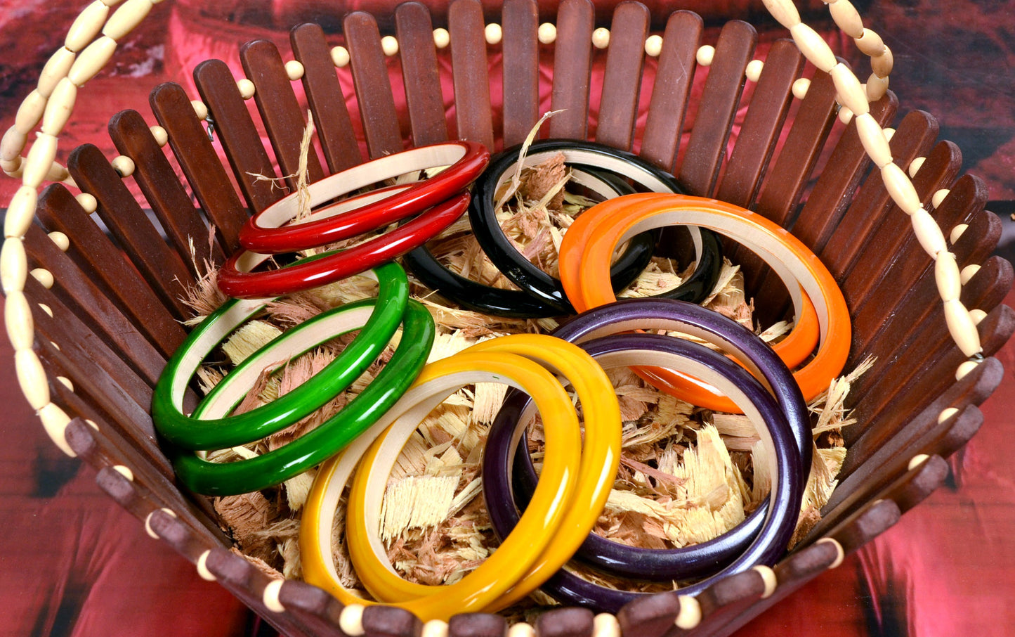 Traditional Handmade Wooden Bangle set
