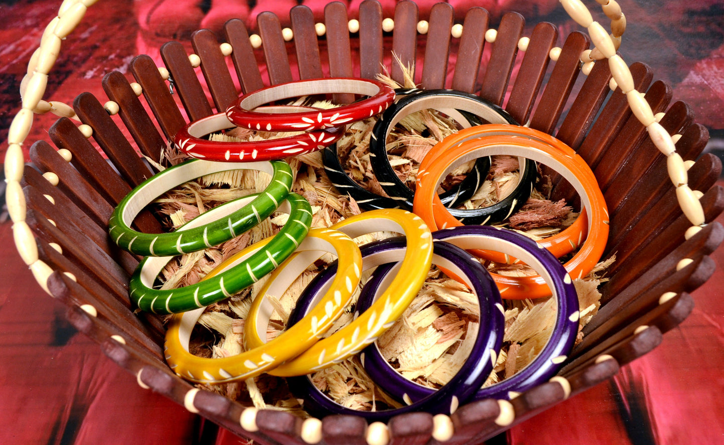 Traditional Handmade Wooden Bangle set